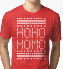 HO HO HOMO CHRISTMAS SWEATER Tri-blend T-Shirt