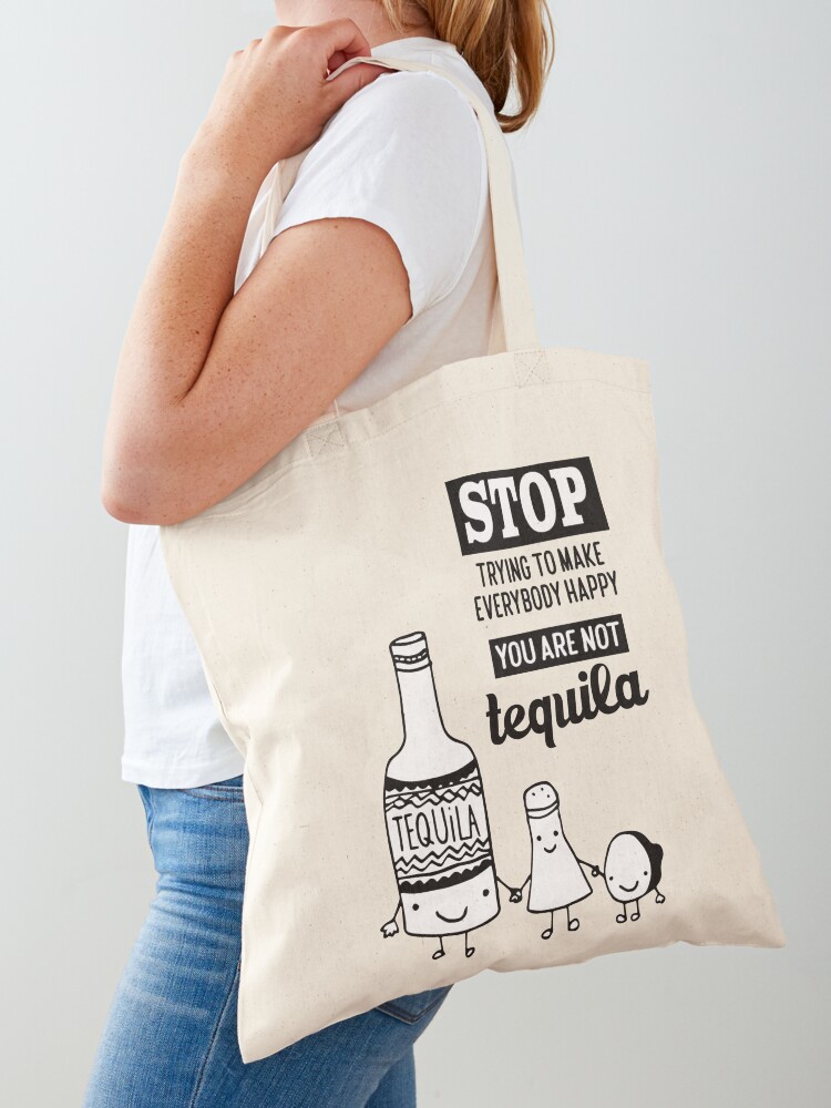 Groceries - 100% NOT - Tequila” Tote – Turquoise and Tequila