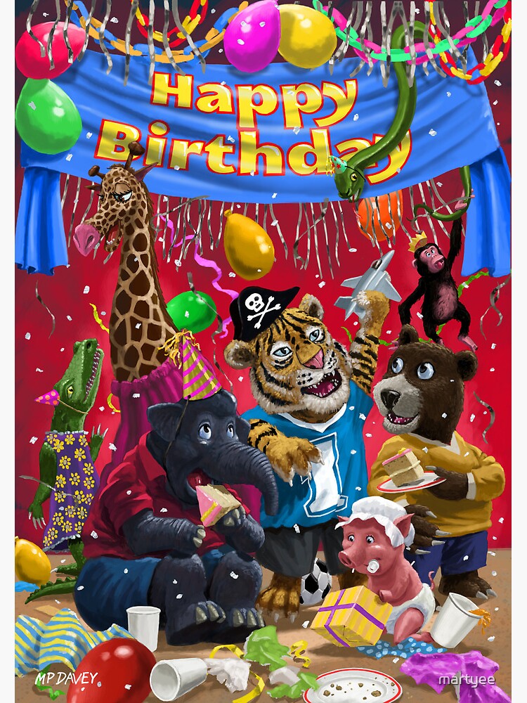 animal-birthday-party-poster-by-martyee-redbubble