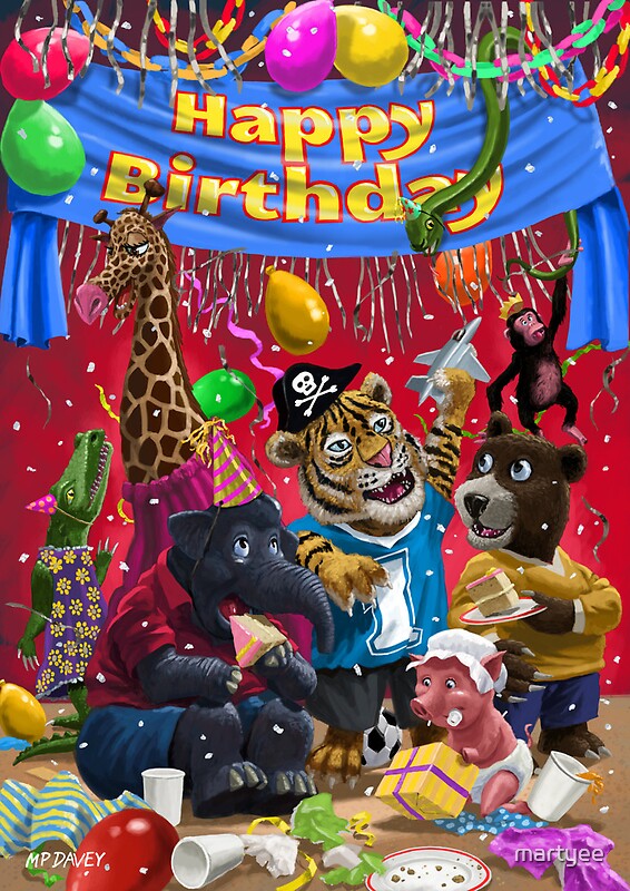 animal-birthday-party-posters-by-martyee-redbubble