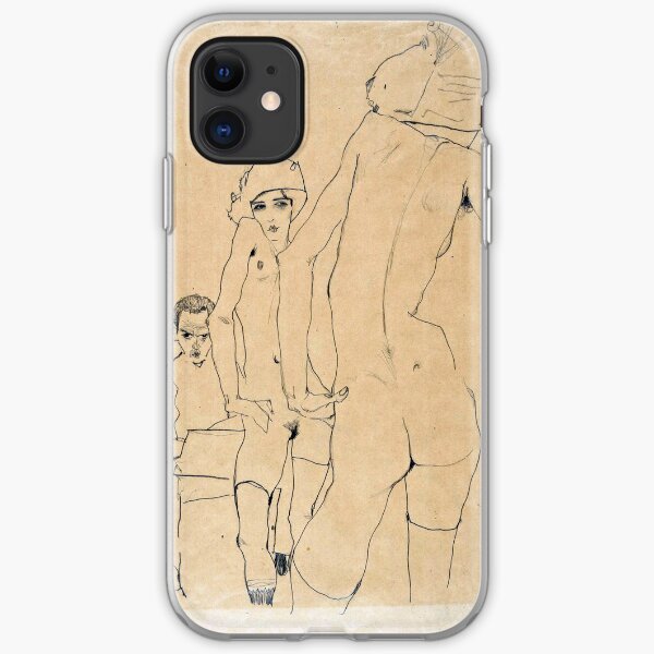 Egon Schiele - Schiele With Nude Model Before The Mirror, 1910 iPhone Soft Case