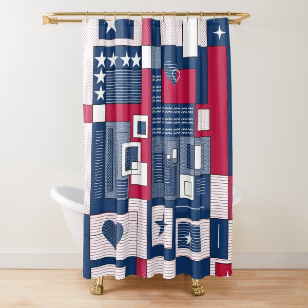 Red Square Shower Curtain