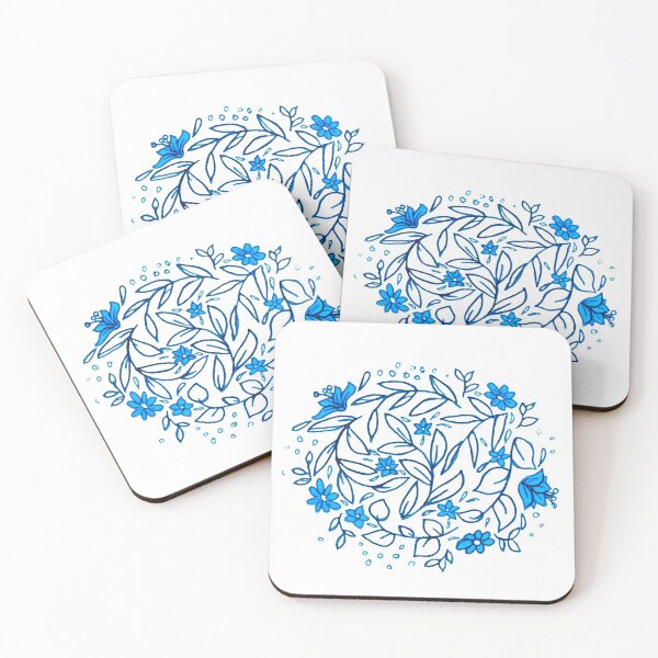 Item preview, Blue flower pattern designed and sold by Lea Rothgänger.