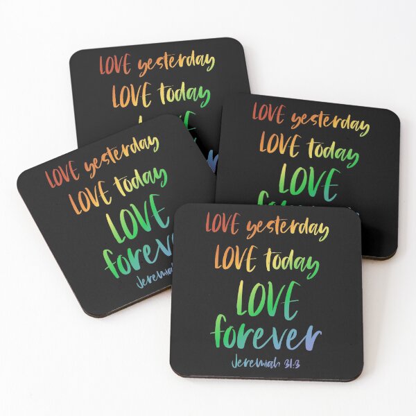 Item preview, Christian Bible Verse: Love yesterday, love today, love forever (rainbow text) designed and sold by Ofeefee.