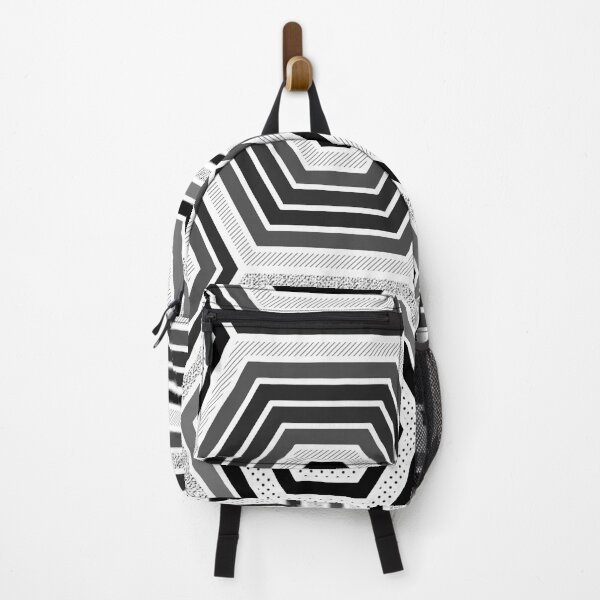 Item preview, Black and White Retro Hexagon Geometric Pattern designed and sold by cadinera.