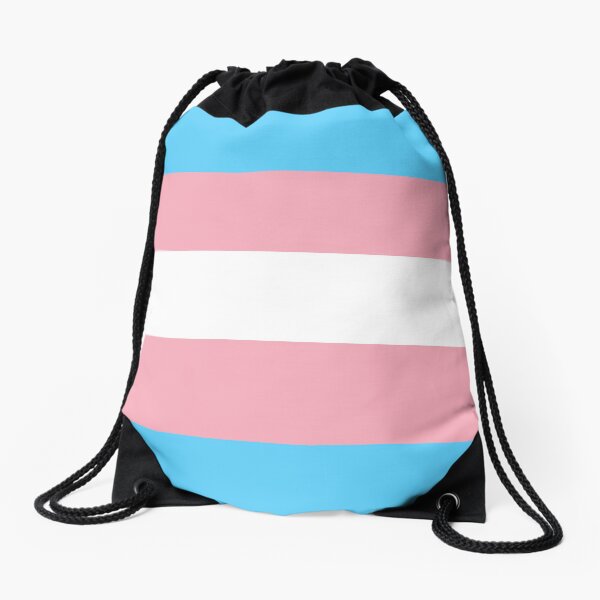 leo • theo | Trans flag Drawstring Bag