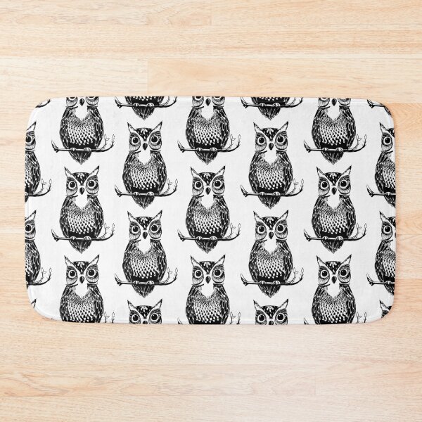 Item preview, Black and White Drawn Owl designed and sold by tanyadraws.