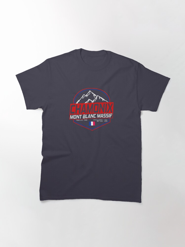 Alternate view of Retro Ski Chamonix Mont Blanc France Skiing and Mountain Biking Paradise Classic T-Shirt