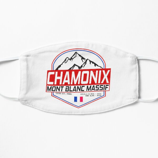 Retro Ski Chamonix Mont Blanc France Skiing and Mountain Biking Paradise Flat Mask