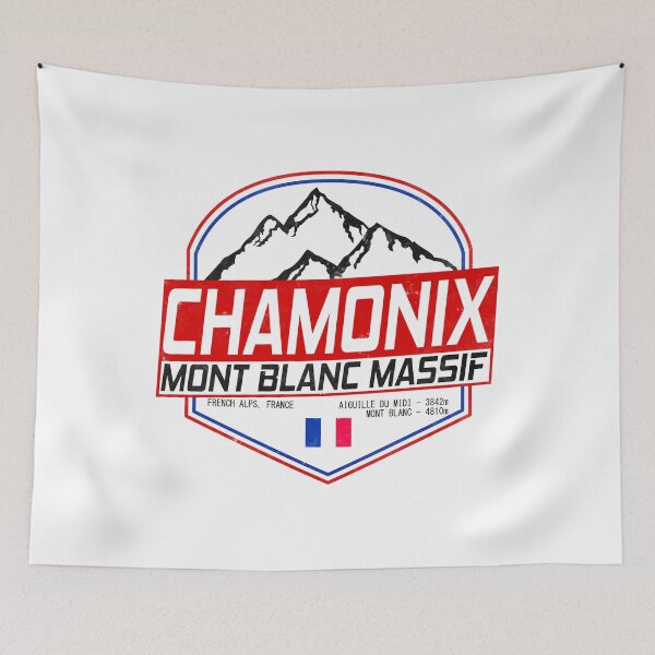Item preview, Retro Ski Chamonix Mont Blanc France Skiing and Mountain Biking Paradise designed and sold by chriswilson111.