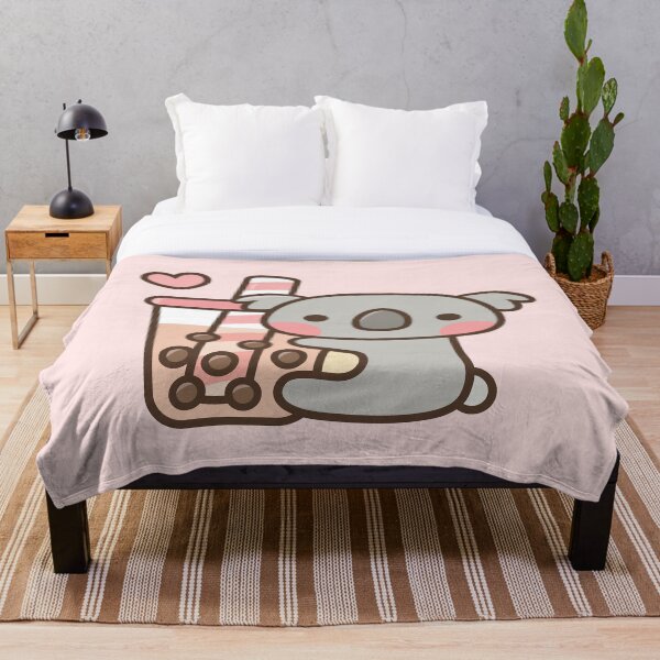 Lindo oso de koala y té de burbujas Manta