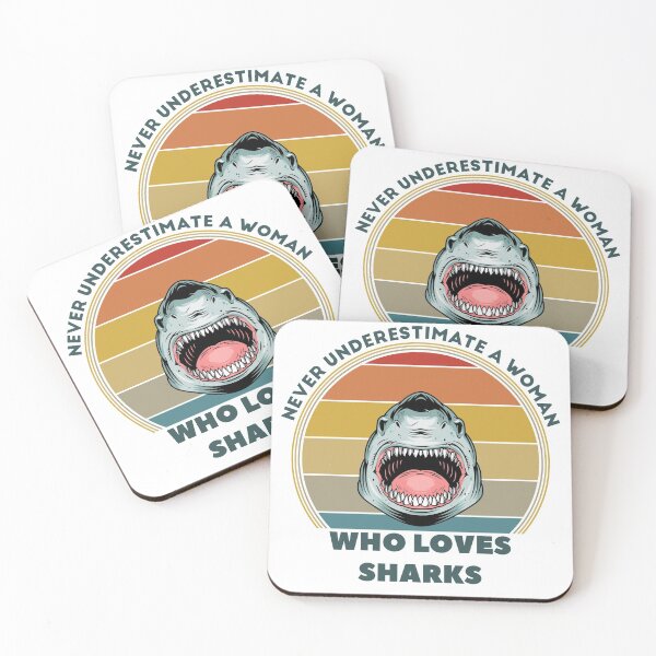 Item preview, Never Underestimate A Woman Who Loves Sharks - Vintage Gift Idea designed and sold by anass002.