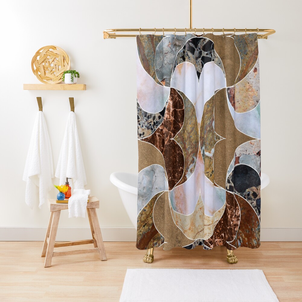 "Earth Tones Marble Tiles Pattern" Shower Curtain for Sale by cadinera
