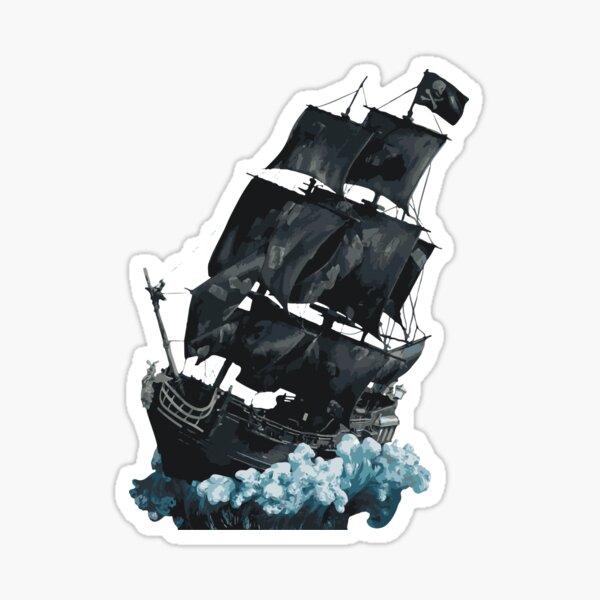2 x Vinyl Stickers 10cm Pirate Ship at Sea Jolly Roger Cool Gift #24028 