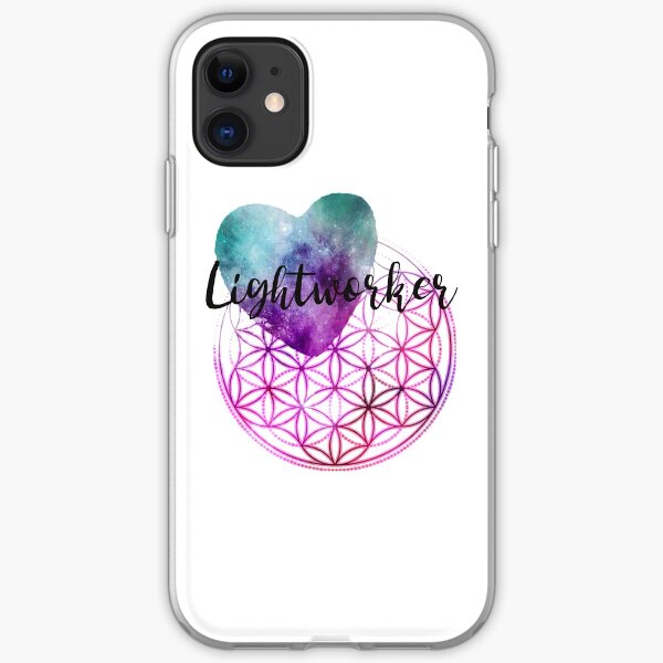 Flower of Life - Sacred Geometry - Lightworker Cosmic Heart iPhone Soft Case