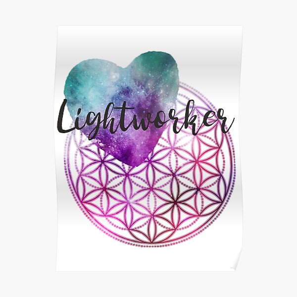 Blume des Lebens - Heilige Geometrie - Lichtarbeiter-Kosmisches Herz Poster