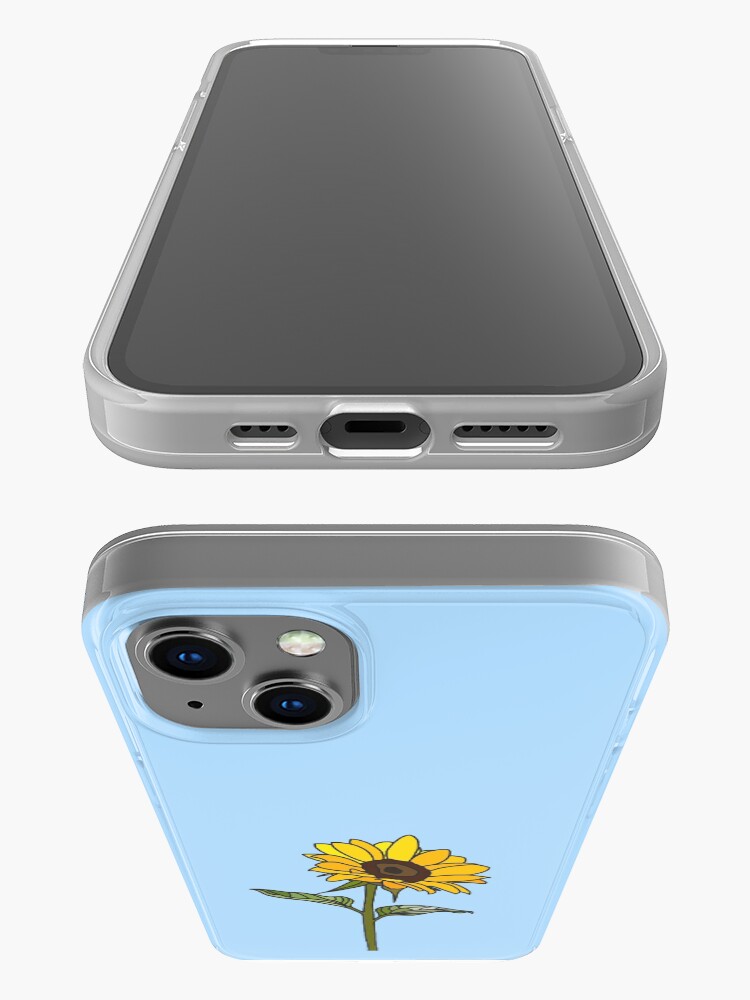 Alternate view of Aesthetic Sunflower on Light Blue iPhone Case