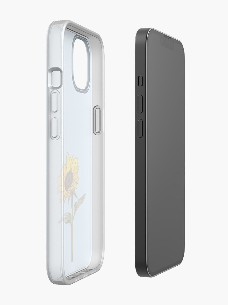 Alternate view of Aesthetic Sunflower on Light Blue iPhone Case