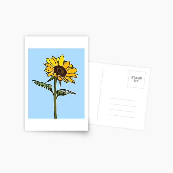 Aesthetic Sunflower On Lilac Postcard By Rocket To Pluto Redbubble