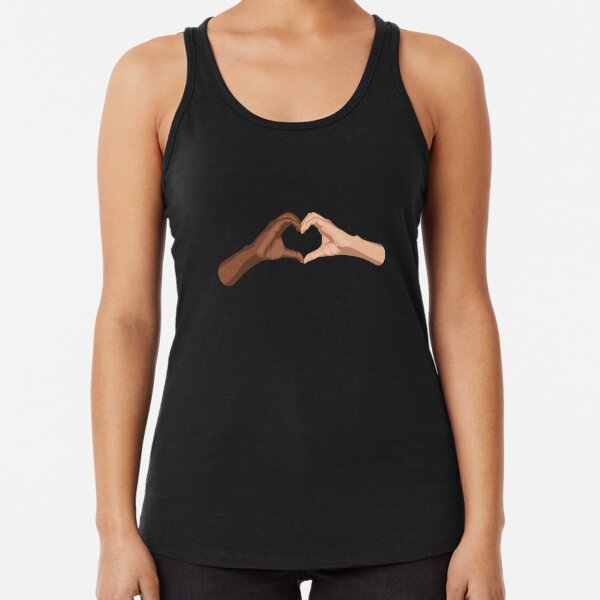 Heart hands together - black lives matter Racerback Tank Top