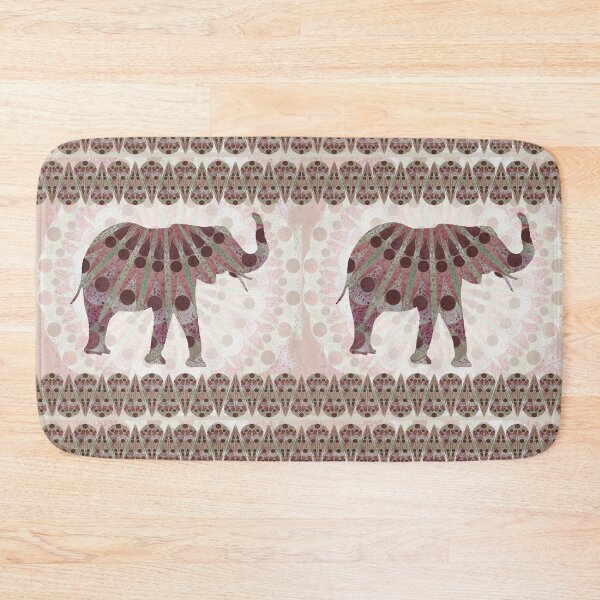 Item preview, Solitary Mandala Elephant in Pink and Brown designed and sold by WatersEdgeGal.