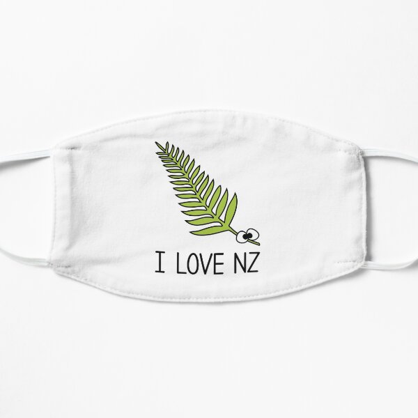 Fern Cartoon I love New Zealand Mask