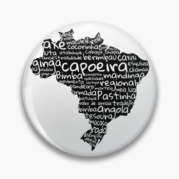 Item preview, Capoeira Words Brazilian Map - black & white designed and sold by incantia.