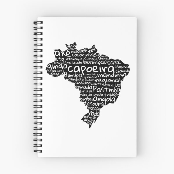Item preview, Capoeira Words Brazilian Map - black & white designed and sold by incantia.