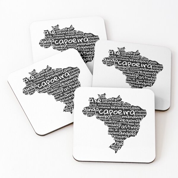 Item preview, Capoeira Words Brazilian Map - black & white designed and sold by incantia.