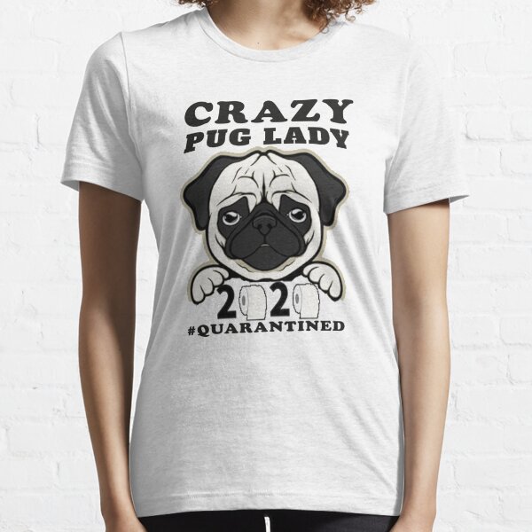 CRAZY DOG LADY UNISEX T-SHIRT FUNNY ANIMAL LOVER PUG CUTE ANIMAL ...