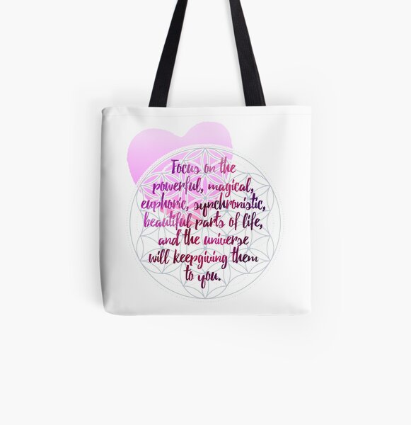 Camiseta esotérica - Flor de la Vida con Corazón de Acuarela - Geometría Sagrada - Decir Allover-Print Tote Bag