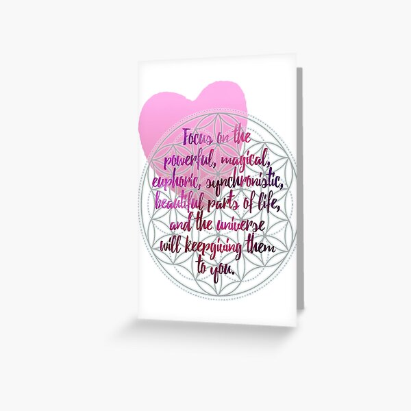 Flower of Life with Watercolor Heart - Sacred Geometry - Quote Greeting Card