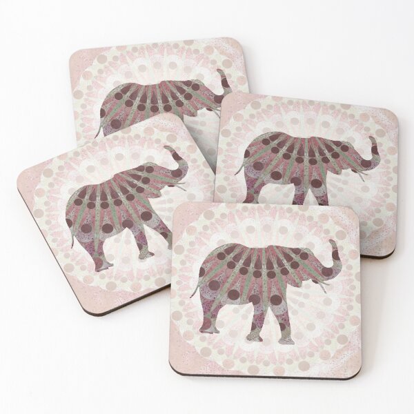 Item preview, Another Solitary Mandala Elephant in Pink and Brown designed and sold by WatersEdgeGal.