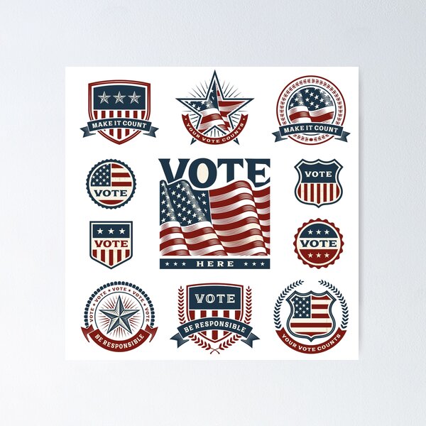 Item preview, Vintage USA Election Labels and Badges designed and sold by yemliha toker.