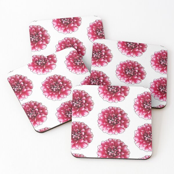 Item preview, Beautiful reddish pink and white dahlia with black borders designed and sold by MargheritaLidia.