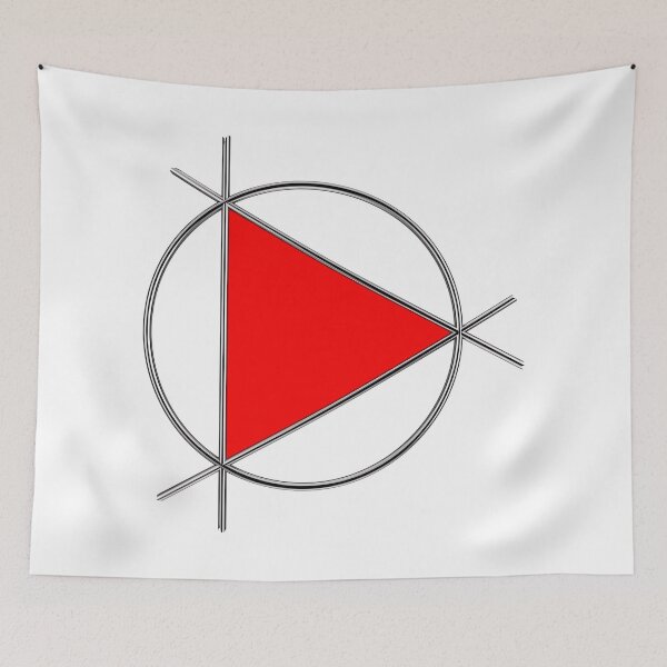 Item preview,  a red triangle surrounded by a chrome torus. designed and sold by serpico93.