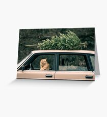 Volvo Christmas Cats Greeting Card