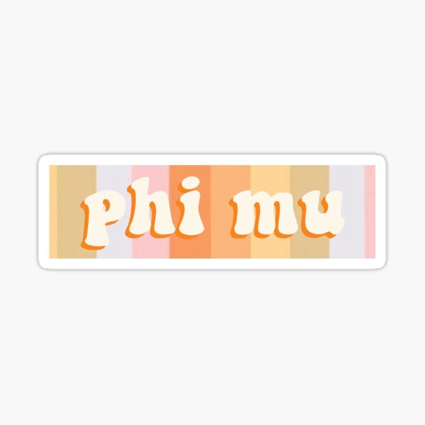 Phi Mu Retro Orange Stripes Sticker
