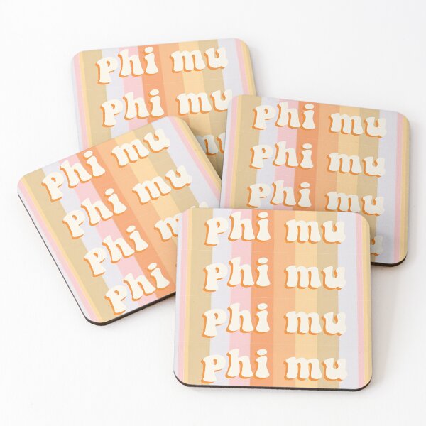 Aperçu de l'œuvre Phi Mu Retro Orange Stripes créée et vendue par Stickers by SoSrat.