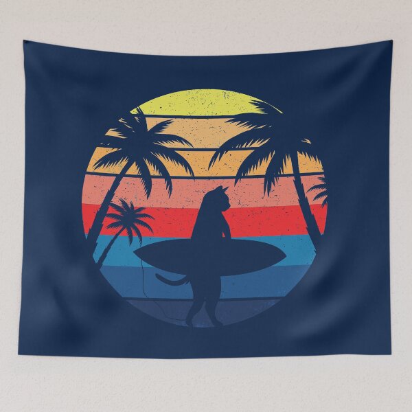Item preview, cat surf gifts cute cat surfing summer  designed and sold by ELmezz.