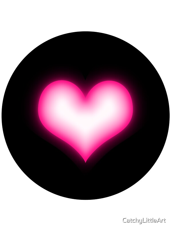  Shiny pink  heart  on black  background Stickers by 