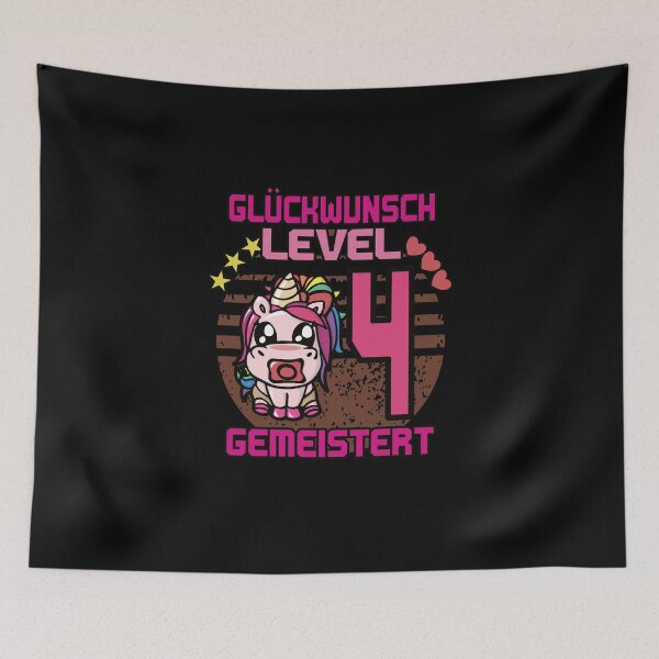 Artikelvorschau, Geburtstag Einhorn level 4 Kinder Geschenk entworfen und verkauft von POD-Design.