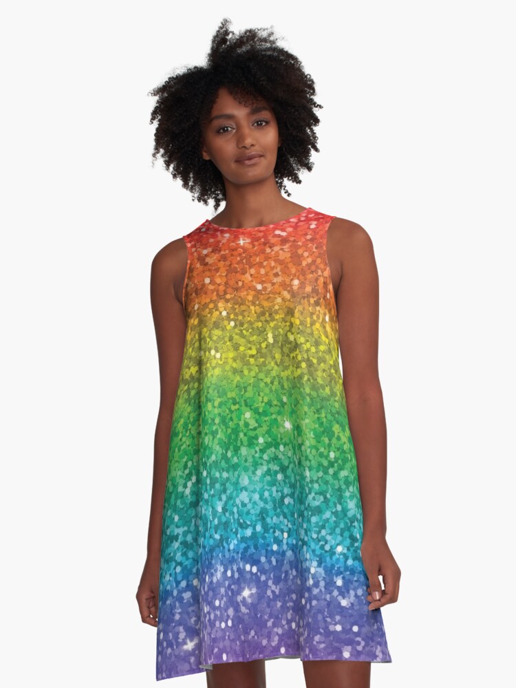 rainbow sparkly dress