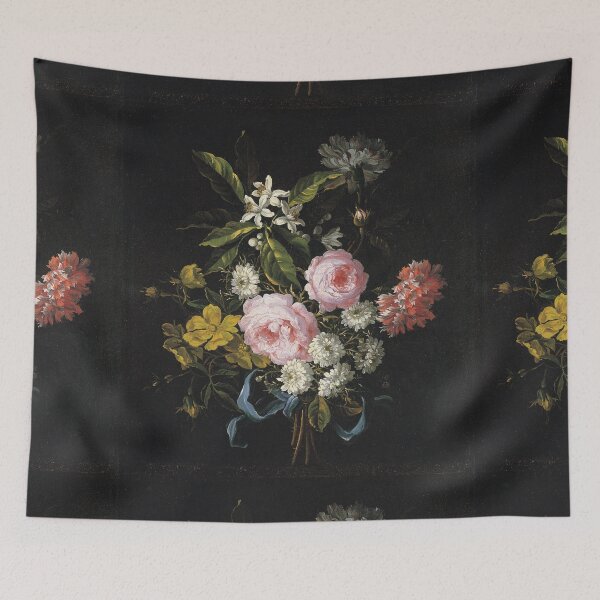 Item preview, Jean-Baptiste Monnoyer - A Bouquet Of Chamomile, French Roses, Single Yellow Roses, Orange Blossom And Carnations Tied With A Blue Ribbon designed and sold by artcenter.