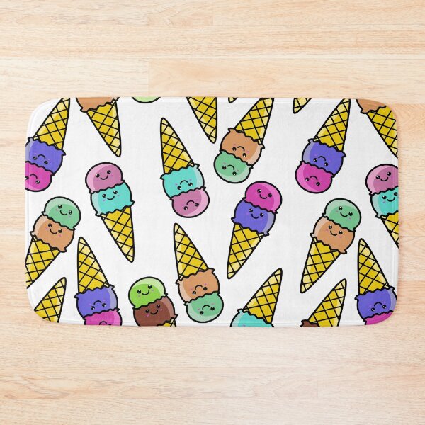 Item preview, Cute Kawaii Random 2 scoop Ice Cream Cone Pattern designed and sold by Kawaiindoodle.