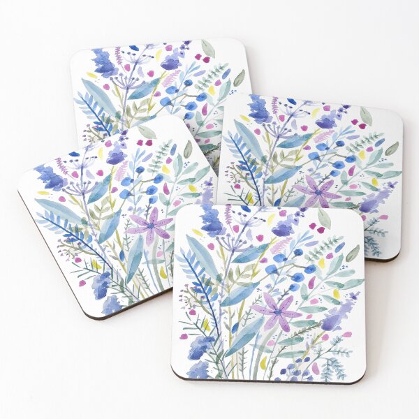 Item preview, Flowers in Blue and Purple designed and sold by Claire Whitehead.