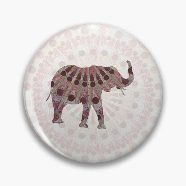 Item preview, Solitary Mandala Elephant in Brown and Pink designed and sold by WatersEdgeGal.