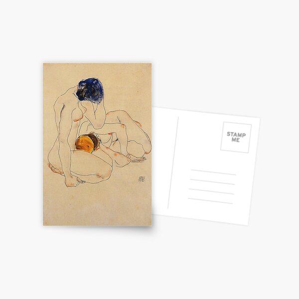 Egon Schiele - Two Friends 1912 Postcard