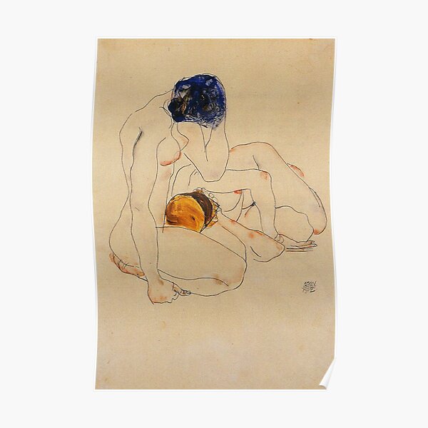 Egon Schiele - Deux amis 1912 Poster