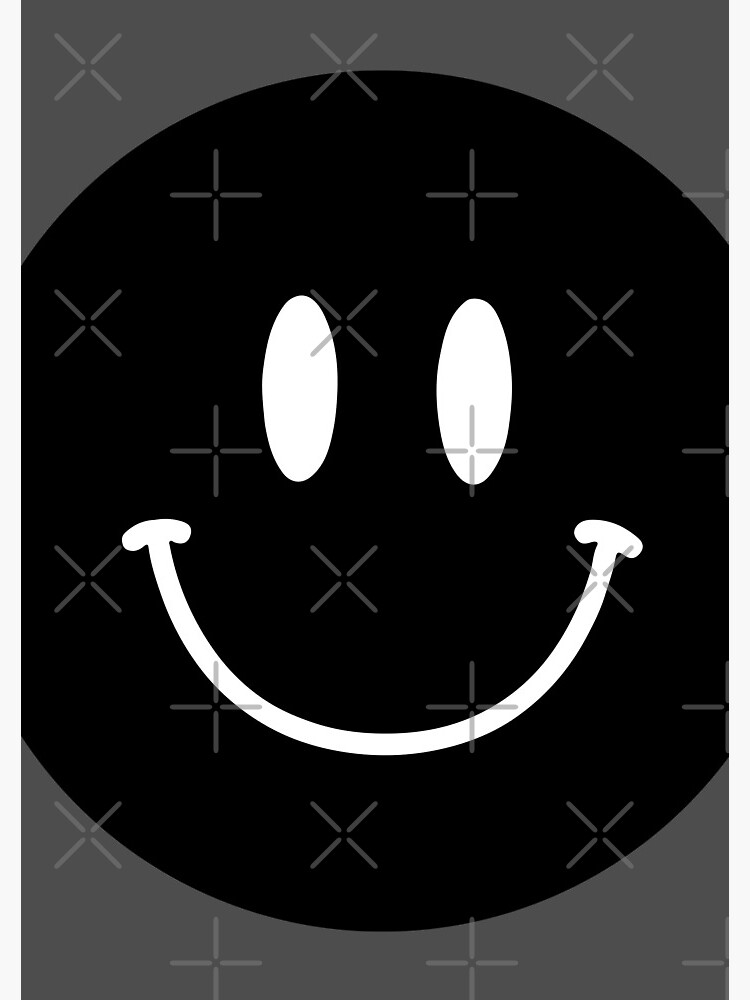 "Black Smiley Face ) Happy face emoji" Spiral Notebook by adamnicolson